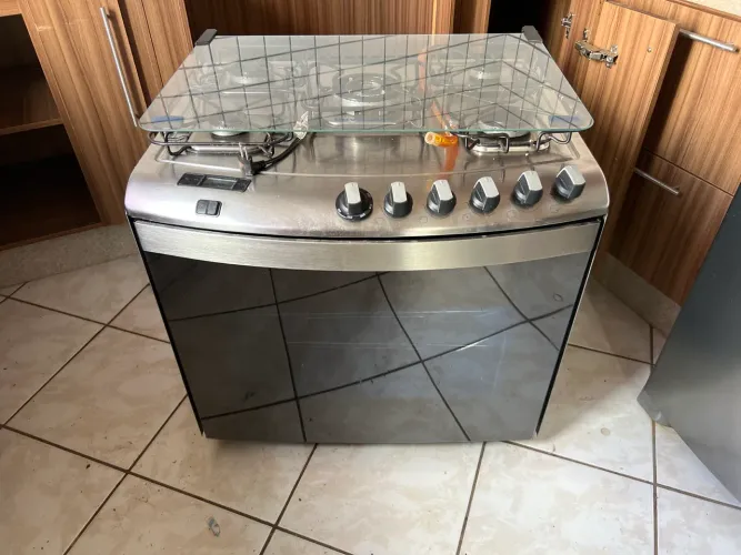Fogão de Embutir Brastemp 5 Bocas Inox c/ Timer e Quadrichama - BYS5QAR (Bivolt)