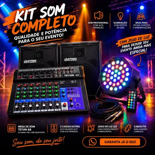 Equipamento de som e iluminação pra eventos