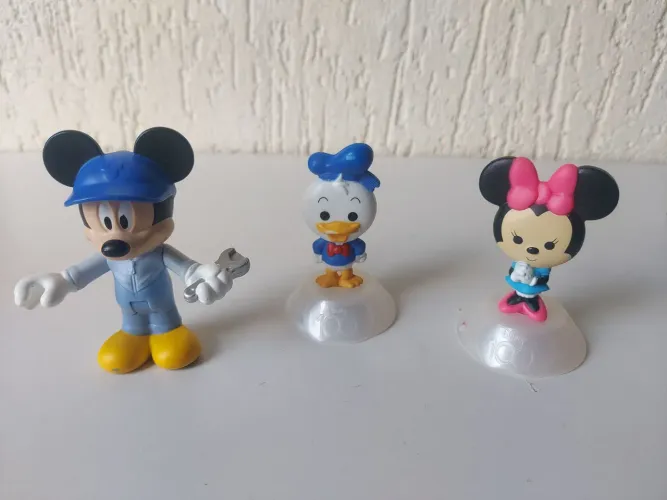 Lote 3 Bonecos Disney 100 Anos - McDonald's (Mickey, Donald e Minnie)