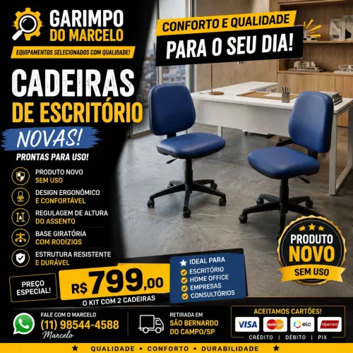 CADEIRAS NOVAS COM PREÇO IMPERDÍVEL! 
