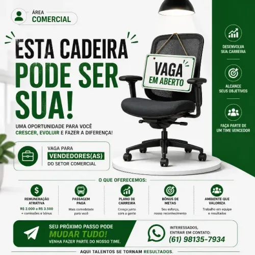 REPRESENTANTE COMERCIAL | CONTRATAÇÃO IMEDIATA