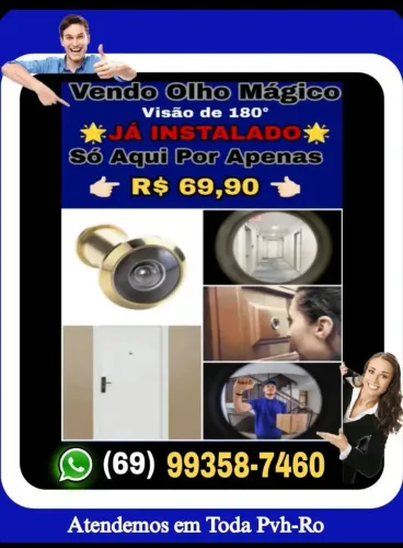 Vendo Olho Mágico Visão 180° Já Instalado Só Aqui Por Apenas R$69.90