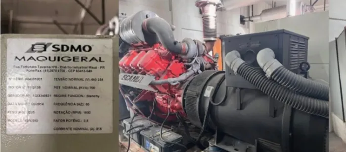 GERADOR DE ENERGIA MAQUIGERAL 700 KVA ANO 2014
