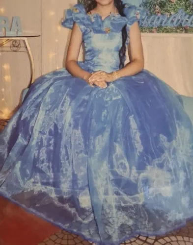 Vestido Debutante 15 Anos Azul Cinderela