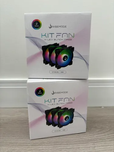 Kit com 6 Fans Rise Mode X 120mm ARGB ? Preto
