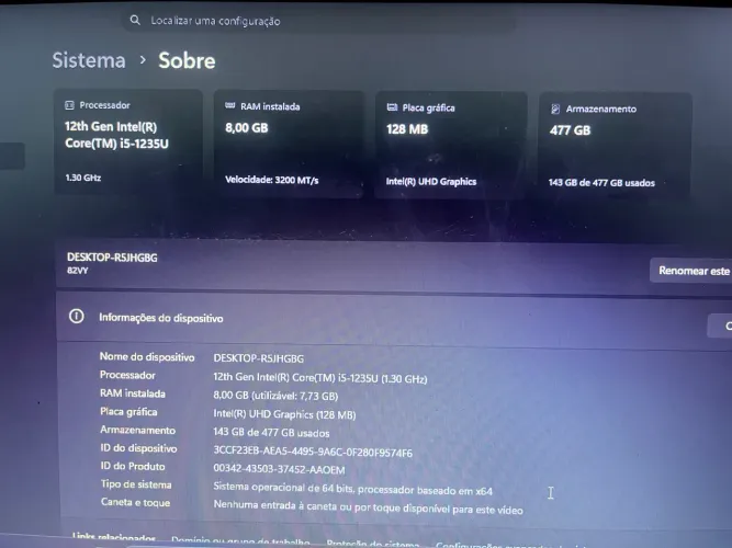 Notebook Lenovo 12th Geração 