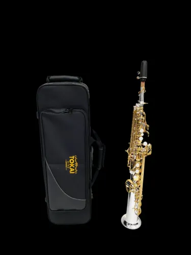 Sax Soprano Reto Tokai TSS-200PG Sib Prata c/ Dourado - NOVO de mostruario - Parcelo 18x