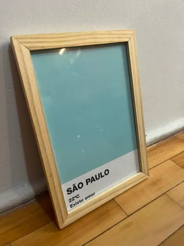 Quadro Decoração Casa Moldura Parede São Paulo Ap Treze Novo A4 