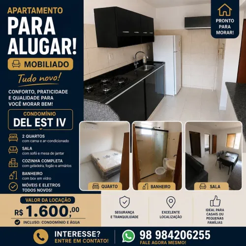 Alugo Apto Mobiliado - Del Est IV 