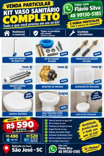 Vende se kit vaso sanitário completo