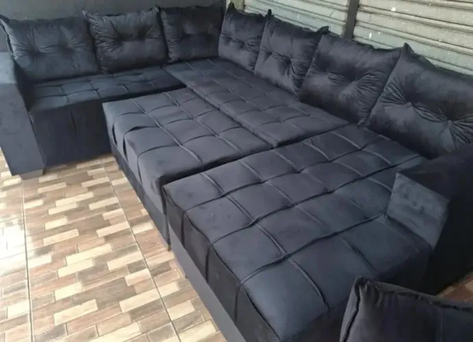 SOFA L EXTRA GRANDE COM PUFF! A PRONTA ENTREGA