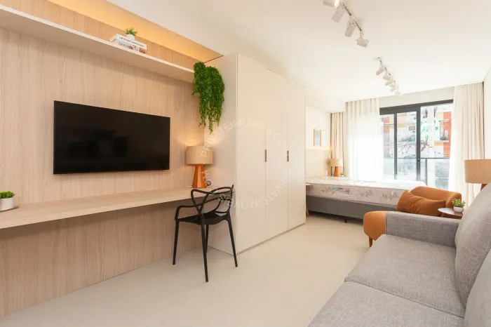 Apartamento Studio mobiliado para alugar no Bom Fim com 1 quarto