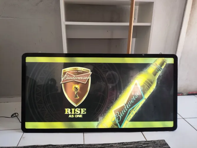 Quadro Luminoso LED Budweiser Copa Do Mundo 2014 - Oficial (Funcionando).ITEM DE COLECI