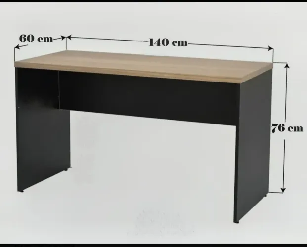 Mesa de Escritório 140cm Preta/Nogueira<br>