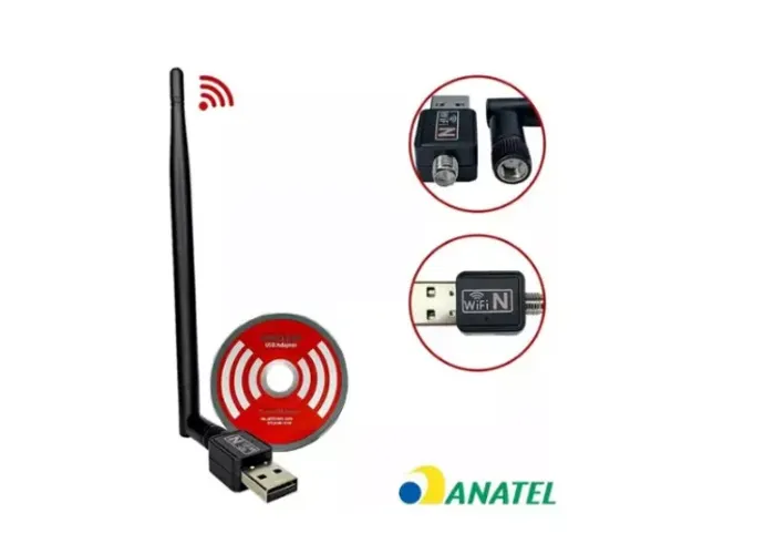 Placa Rede Antena Wi-fi Usb Wireless 1800mbs Usb Pc/nootebok. Lacrada e sem uso.