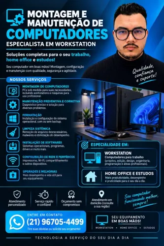 Montagem e Manutenção de Computadores | Workstation, Home Office e Estudos