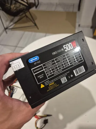 Fonte ATX 500W Knup Kp-522 Bivolt 12cm Silenciosa Proteção PC