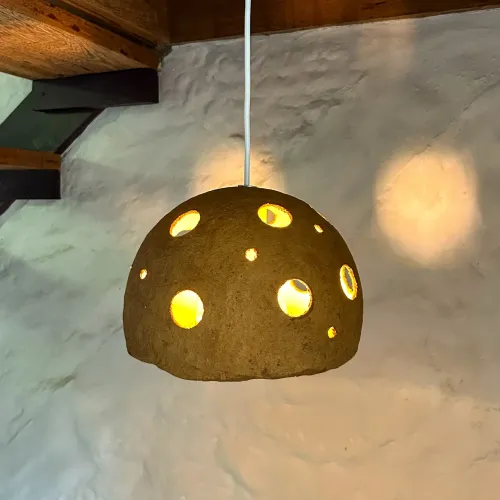 Cúpulas de Luminária Pendente em Papel Machê - Peça Exclusiva / Artesanal