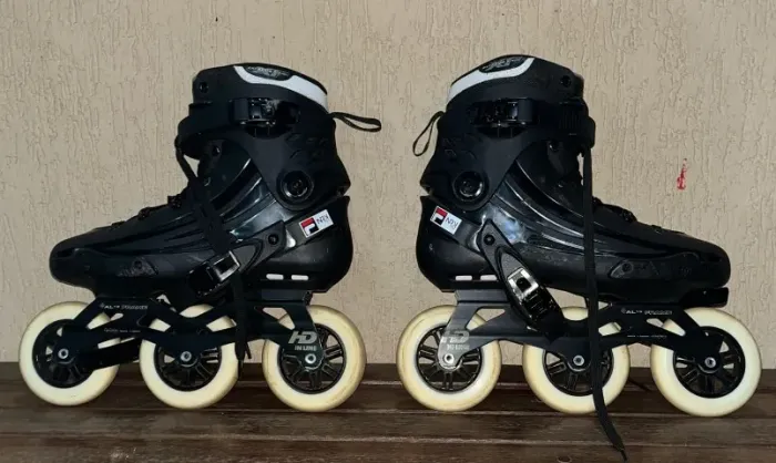 PATINS FILA NRK PRO ALL BLACK/ BASE e RODAS HD LINER DE 110mm/ tam 44 Eur - 41/42 Brasil