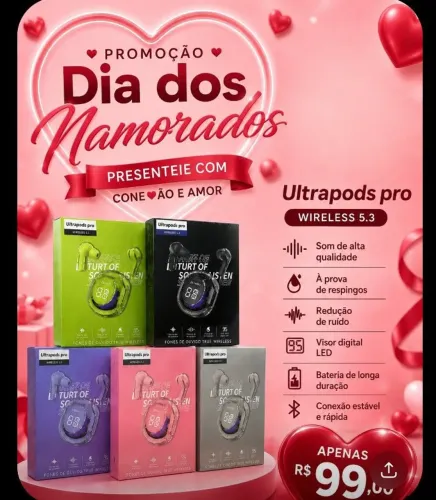 Presente Dia Dos Namorados -  Fone Bluetooth 