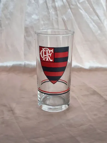 copo do flamengo em vidro antigo original oficial vintage futebol colecionador figurinha