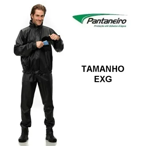Capa de Chuva para Motoqueiro de PVC Tamanho EXG Pantaneiro