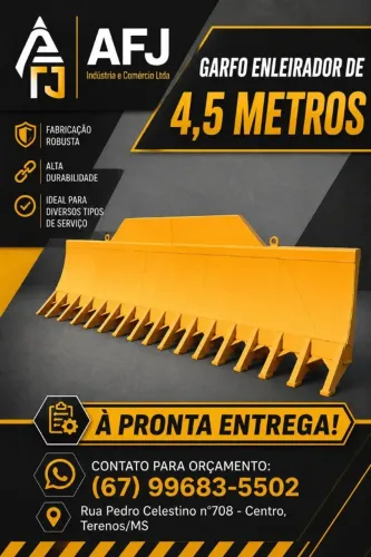Garfo Enleirador 4,5 metros para Trator Esteira