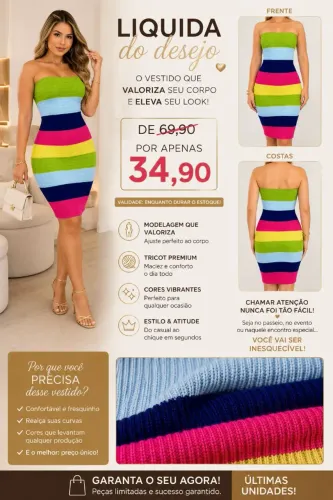 Vestido tricô Premium 