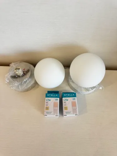 Kit com 2 arandelas Plafon Bola