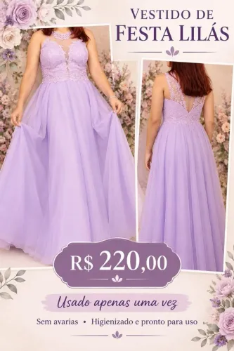 VESTIDO DE FESTA USADO UMA UNICA VEZ