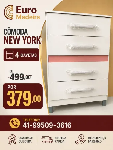 Cômoda New York - Novo