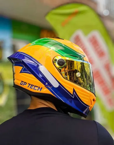 Capacete GP TECH Pilot GP Brazil Amarelo - Zerado!