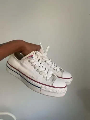 All star branco plataforma Unissex 40