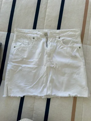 Saia jeans branca YOUCOM 38