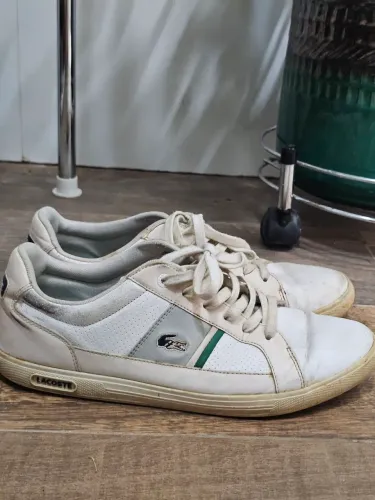 TENIS SAPATENIS LACOSTE COURO BRANCO ESTILOSO