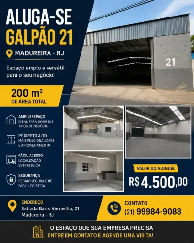 Galpão para armazenamento e distribuição de mercadorias 