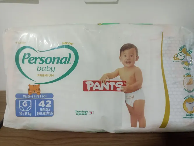 Fralda Personal tamanho G PANTS com 42 tiras