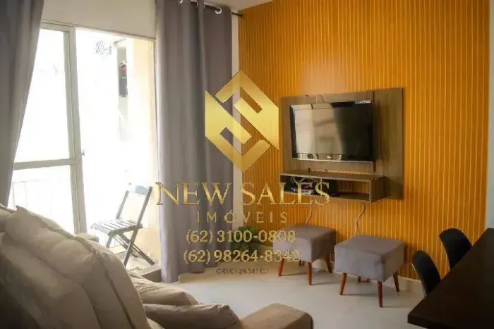 Apartamento mobiliado- 3 quartos, 1 suíte, 1 vaga, 75 m²- Goiânia 2