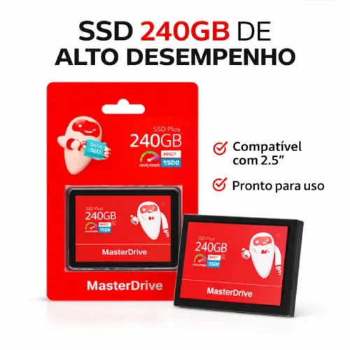 SSD MasterDrive 240GB M601 SATA III 2.5? Alta Velocidade para PC e Notebook pode retirar n