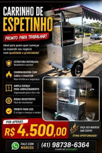 O único carrinho de espetinho desse modelo em Curitiba