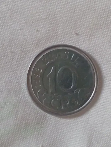 Moeda 10 cruzados reais com reverso invertido