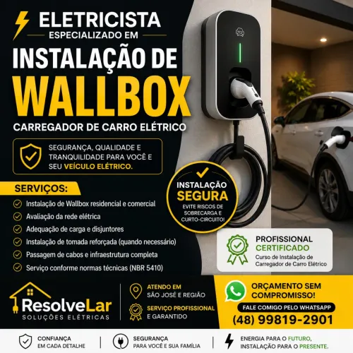 ELETRICISTA ESPECIALIZADO EM INSTALAÇÃO DE WALLBOX (CARREGADOR DE CARRO ELÉTRICO)