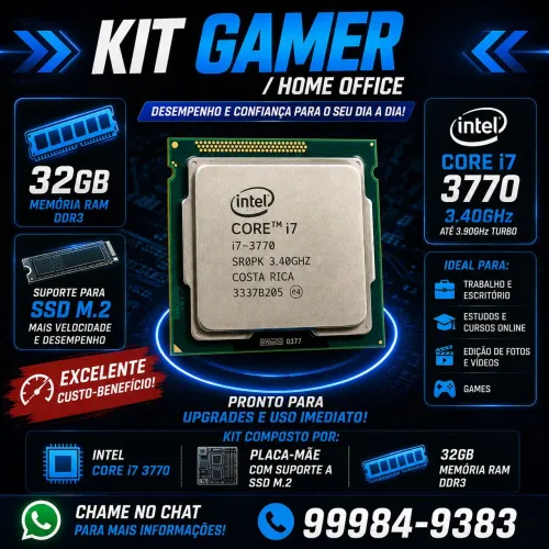 KIT I7 3770 ( PROCESSADOR, 32 GB DE MEMÓRIA E PLACA MÃE )