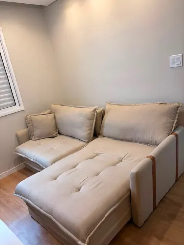 Sofá de Linho Retrátil 2.20M