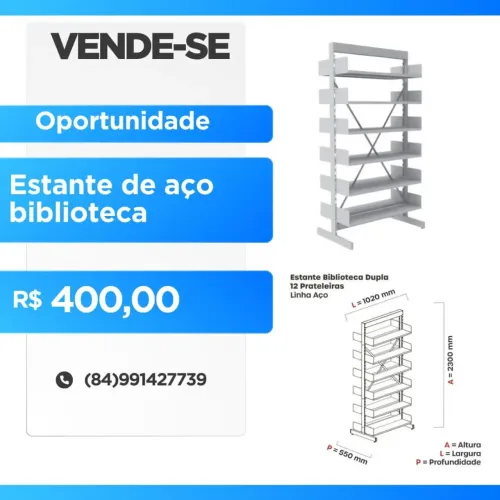 Vende se estante de aço para biblioteca 
