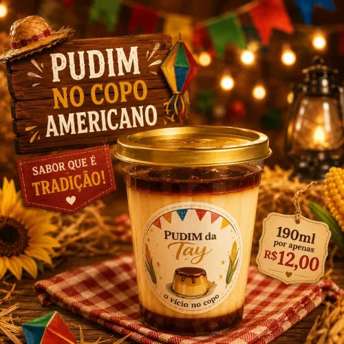 Pudim no copo americano