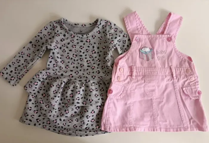 Lotinho Bebê Vestido Hering + Jardineira 6-9meses