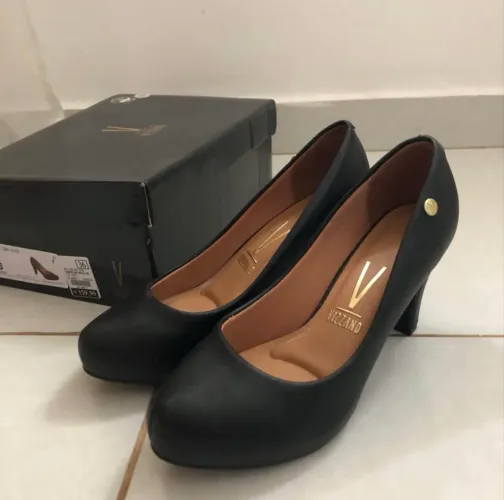 Sapato Scarpin Vizzano 36 preto salto grosso médio