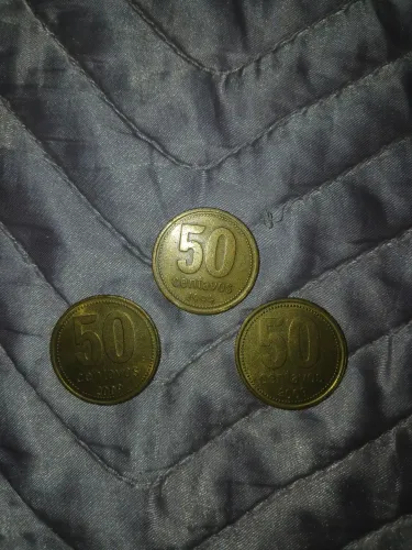 KIT 3 MOEDAS RARAS ARGENTINA 50 CENTAVOS