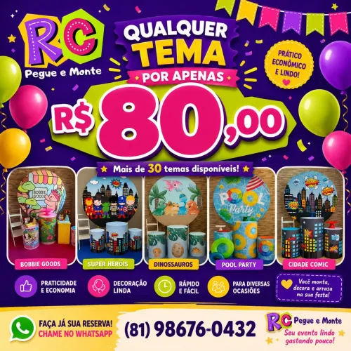 Decoração de Festa Pegue e Monte